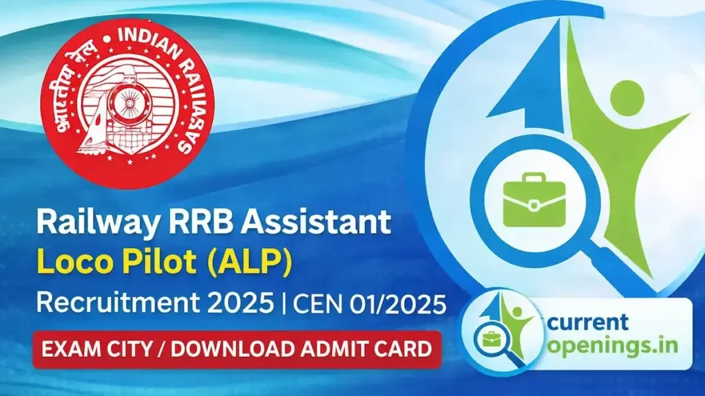 RRB Assistant Loco Pilot ALP CEN 01/2025 exam city slip and admit card 2026 download