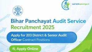 Bihar Panchayat Audit Service Recruitment 2025 &ndash; 203 Contract Posts Apply Online