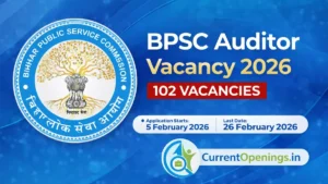 BPSC Auditor Vacancy 2026 notification for 102 posts, application from 5 February to 26 February 2026