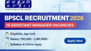 BPSCL Recruitment 2026 notification for 15 Assistant Manager (Boiler Operation Engineer) vacancies