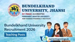 Bundelkhand University Jhansi A++ NAAC recruitment 2026 for Professor Associate Professor and Assistant Professor posts