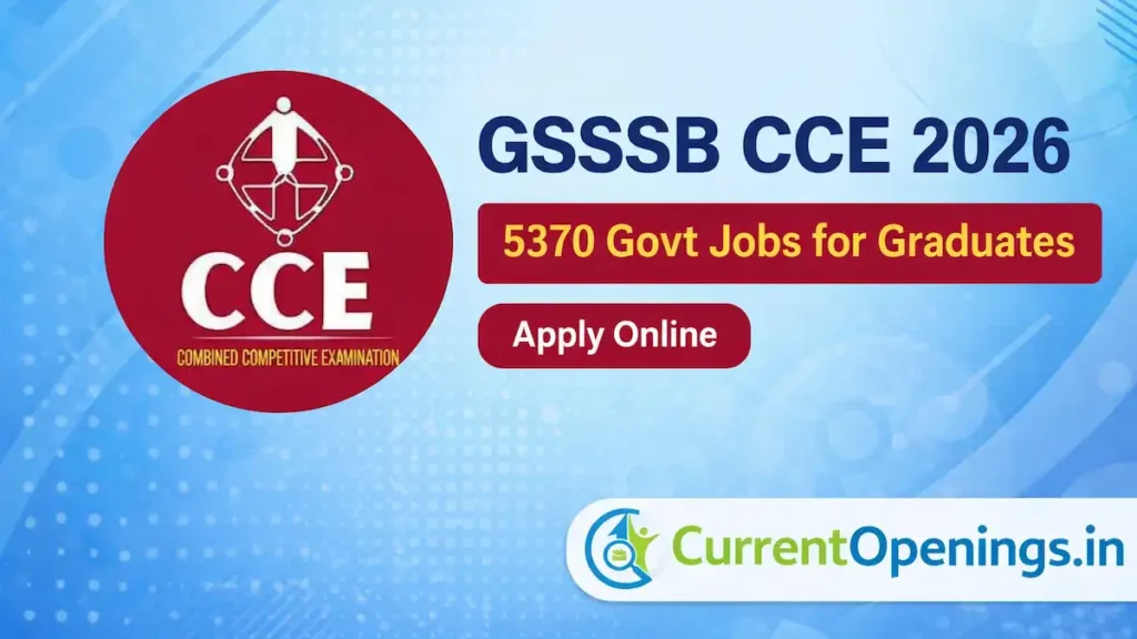 GSSSB CCE 2026 recruitment for 5370 Gujarat government jobs for graduates – apply online