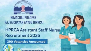 HPRCA Himachal Pradesh Assistant Staff Nurse Recruitment 2026 notification for 390 posts under Medical Education Department