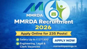 MMRDA Recruitment 2026 featured image showing 235 vacancies with salary up to ₹1,77,500 and official MMRDA logo