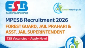 MPESB Recruitment 2026 Forest Guard Jail Prahari Assistant Jail Superintendent 728 Vacancies Featured Image