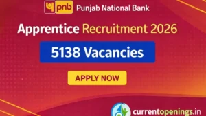Punjab National Bank Apprentice Recruitment 2026 notification for 5138 apprentice vacancies apply online