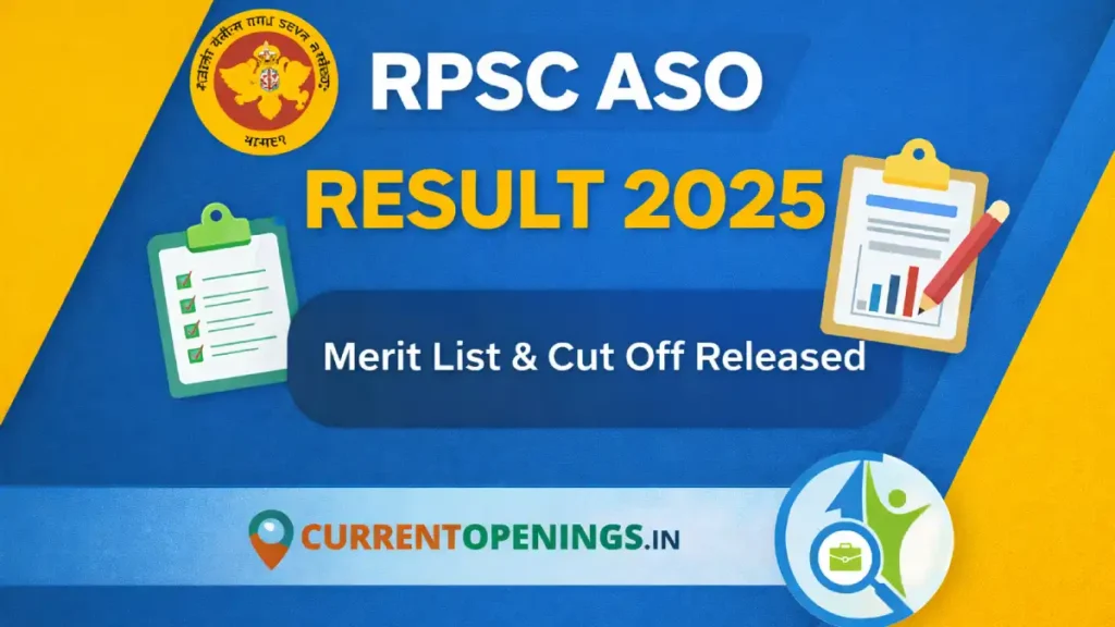 RPSC Assistant Statistical Officer ASO Result 2025 released with merit list and cut off marks – official update banner