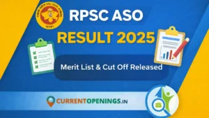 RPSC Assistant Statistical Officer ASO Result 2025 released with merit list and cut off marks &ndash; official update banner