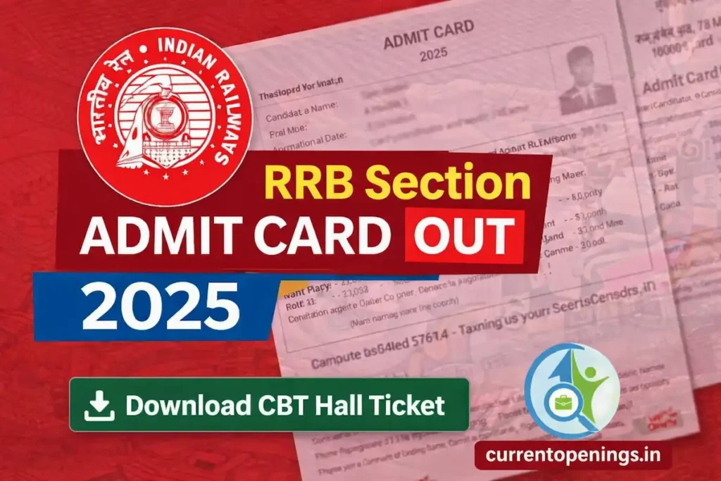 RRB Section Controller CEN 04/2025 Admit Card 2025 download CBT hall ticket