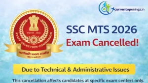 SSC MTS and Havaldar Examination 2026 cancelled for 11 February Shift 1 at selected exam centres