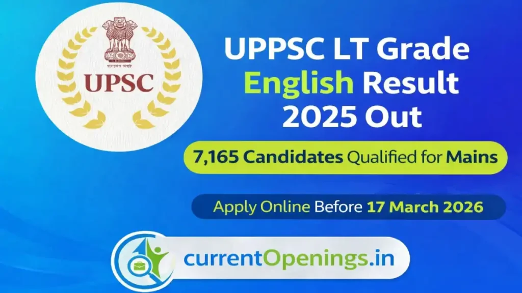 UPPSC LT Grade English Result 2025 Out – 7,165 Candidates Qualified for Main Exam | Check Result PDF