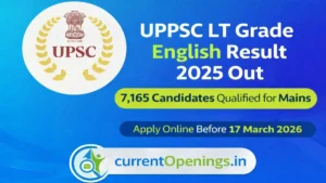 UPPSC LT Grade English Result 2025 Out &ndash; 7,165 Candidates Qualified for Main Exam | Check Result PDF