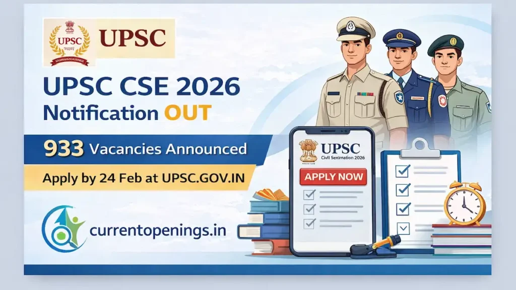 UPSC CSE 2026 notification released for 933 IAS IPS IFS vacancies apply online at upsc.gov.in