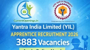 Yantra India Limited YIL Apprentice Recruitment 2026 featured image showing 3883 trade apprentice vacancies and apply online notification banner.