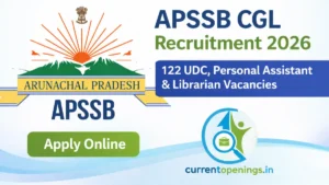 APSSB CGL Recruitment 2026 notification for 122 UDC Personal Assistant and Librarian vacancies