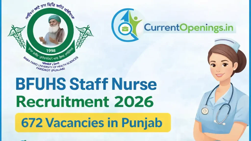 BFUHS Staff Nurse Recruitment 2026 apply online for 672 vacancies in Punjab health department