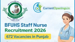 BFUHS Staff Nurse Recruitment 2026 apply online for 672 vacancies in Punjab health department