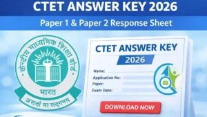 CTET February 2026 Answer Key download for Paper 1 and Paper 2 at ctet.nic.in