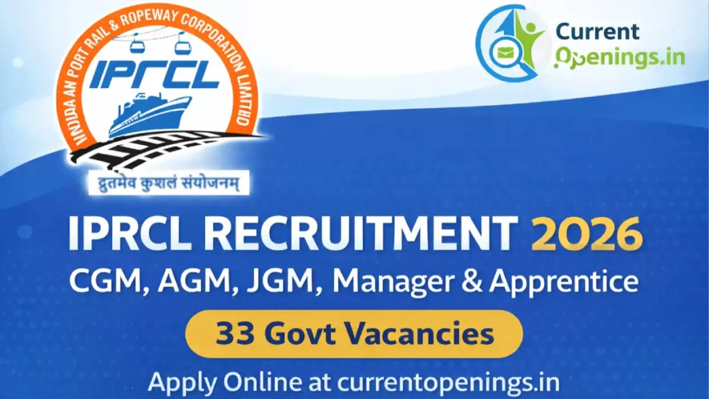 IPRCL Recruitment 2026 for CGM, AGM, JGM, Manager and Apprentice 33 Vacancies