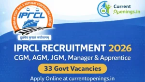 IPRCL Recruitment 2026 for CGM, AGM, JGM, Manager and Apprentice 33 Vacancies