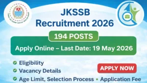 JKSSB Recruitment 2026 Notification for 194 Posts