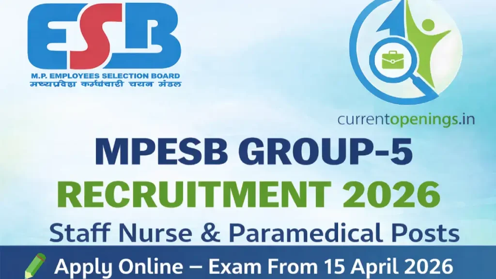 MPESB Group 5 Recruitment 2026 Staff Nurse and Paramedical Posts Apply Online