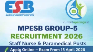 MPESB Group 5 Recruitment 2026 Staff Nurse and Paramedical Posts Apply Online