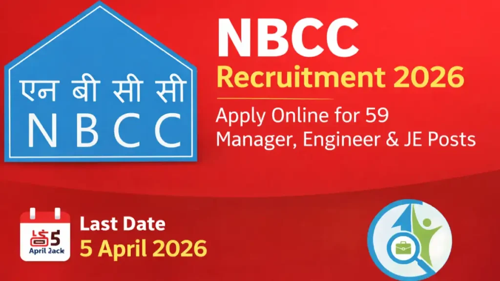 NBCC Recruitment 2026 apply online for manager engineer and junior engineer posts