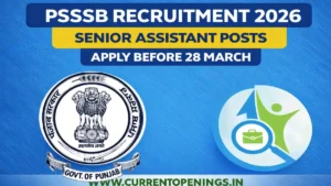 PSSSB Senior Assistant Recruitment 2026 Apply Online Punjab Government Jobs