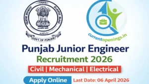 Punjab JE Recruitment 2026 Junior Engineer Civil Mechanical Electrical PSSSB