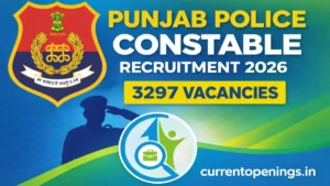 Punjab Police Constable Recruitment 2026 notification for 3297 vacancies in District and Armed Cadre – apply online