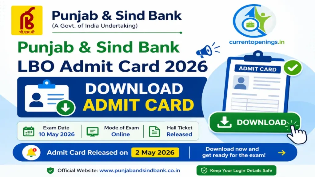 Punjab & Sind Bank LBO Admit Card 2026 Download Hall Ticket