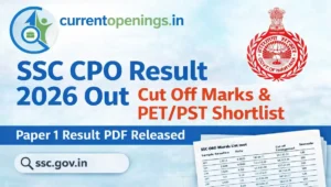 SSC CPO Result 2026 Cut Off PET PST Paper 1 Result PDF Released