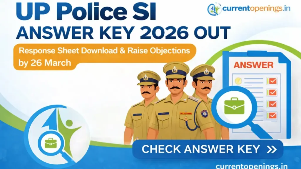 UP Police SI Answer Key 2026 released response sheet download objection last date 26 March