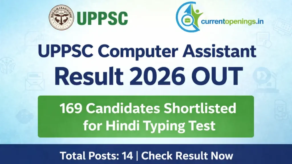 UPPSC Computer Assistant Result 2026 released for 14 posts