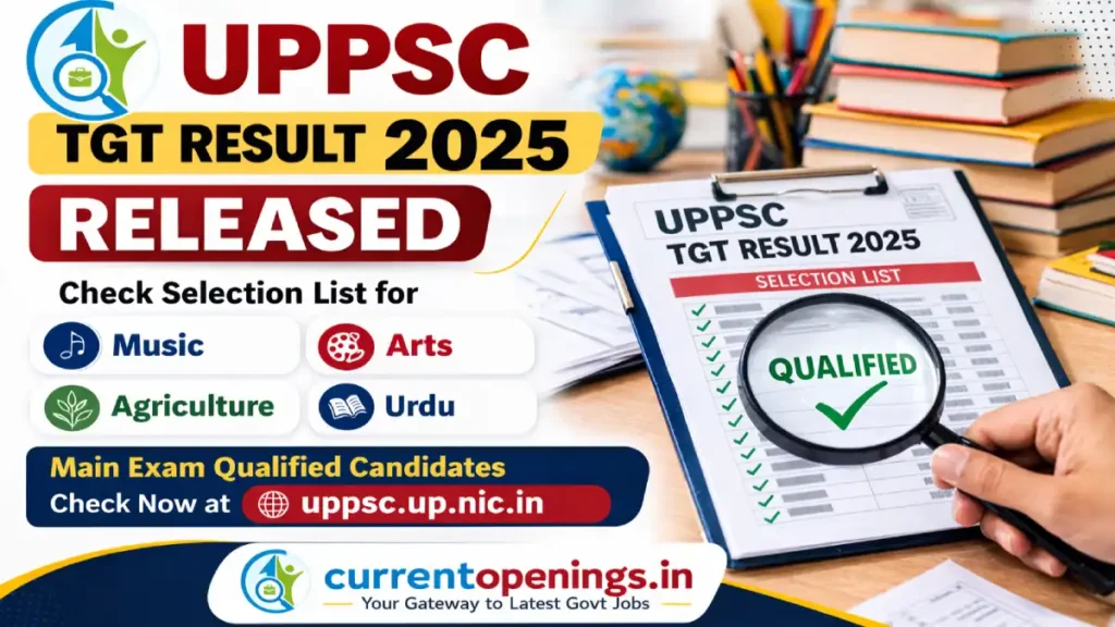 UPPSC TGT Result 2025 Selection List Music Arts Agriculture Urdu Subjects