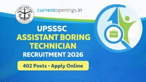 UPSSSC Assistant Boring Technician Recruitment 2026 402 Posts Apply Online