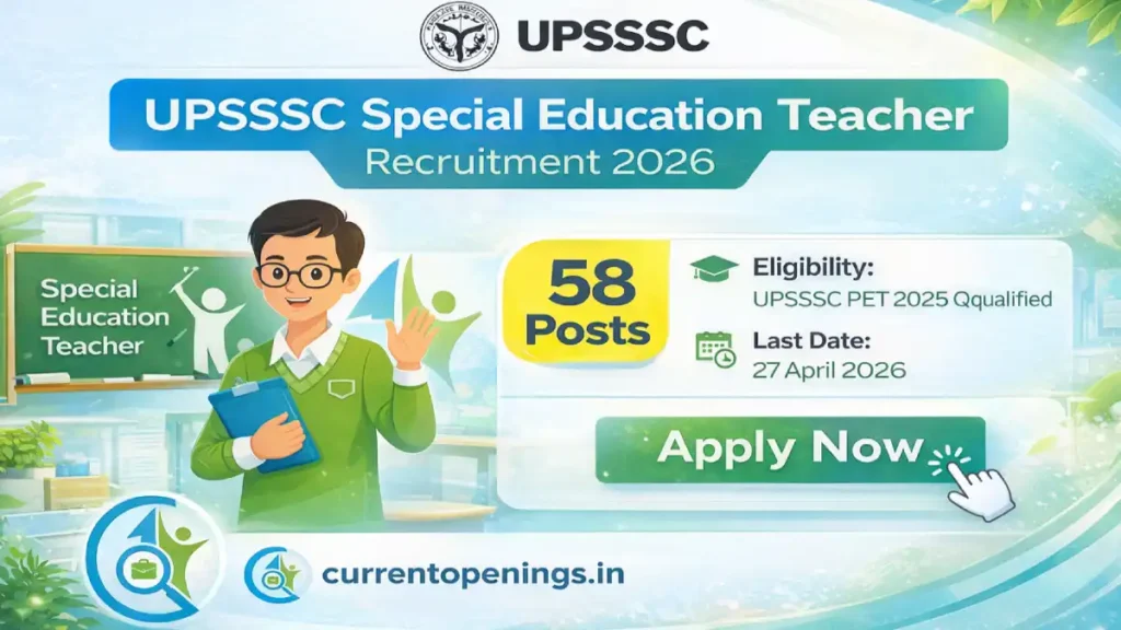 UPSSSC Special Education Teacher Recruitment 2026 58 Posts Apply Online