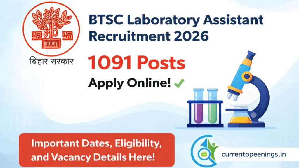 BTSC Laboratory Assistant Recruitment 2026 1091 Posts Apply Online Bihar Government