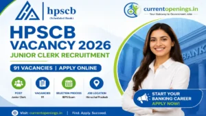 HPSCB Vacancy 2026 Junior Clerk Recruitment 91 Posts Apply Online Himachal Pradesh Bank Job