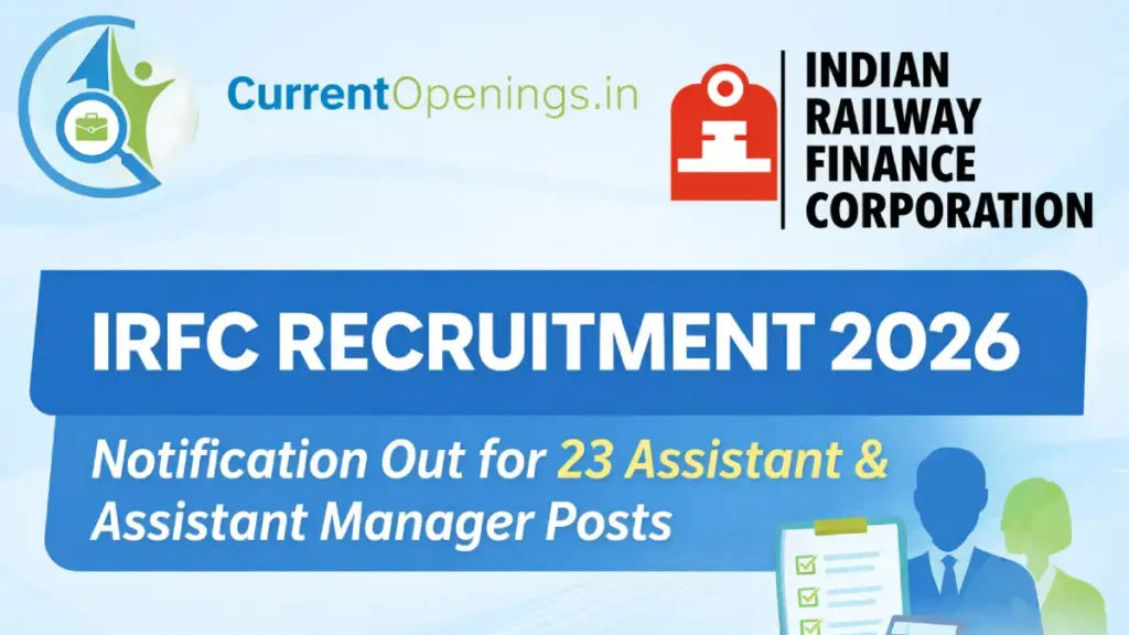 IRFC Recruitment 2026 Notification for 23 Assistant and Assistant Manager Posts