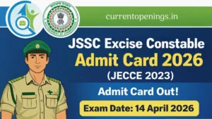 JSSC Excise Constable Admit Card 2026 JECCE 2023 exam date 14 April Jharkhand Utpad Sipahi hall ticket download