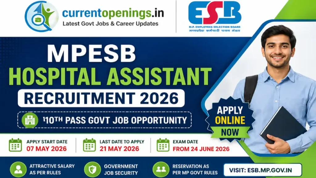 MPESB अस्पताल सहायक भर्ती 2026 आवेदन शुरू