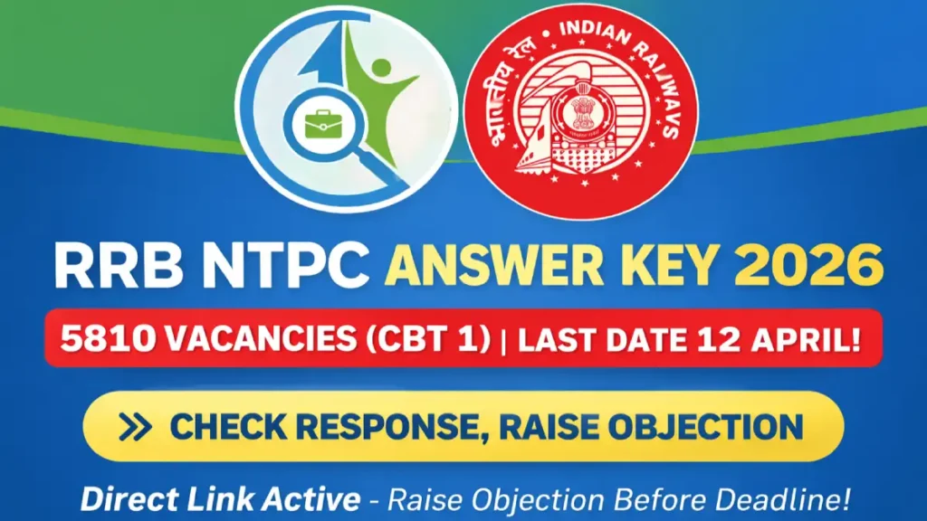 RRB NTPC Answer Key 2026 CBT 1 Released Check Response Sheet and Raise Objection