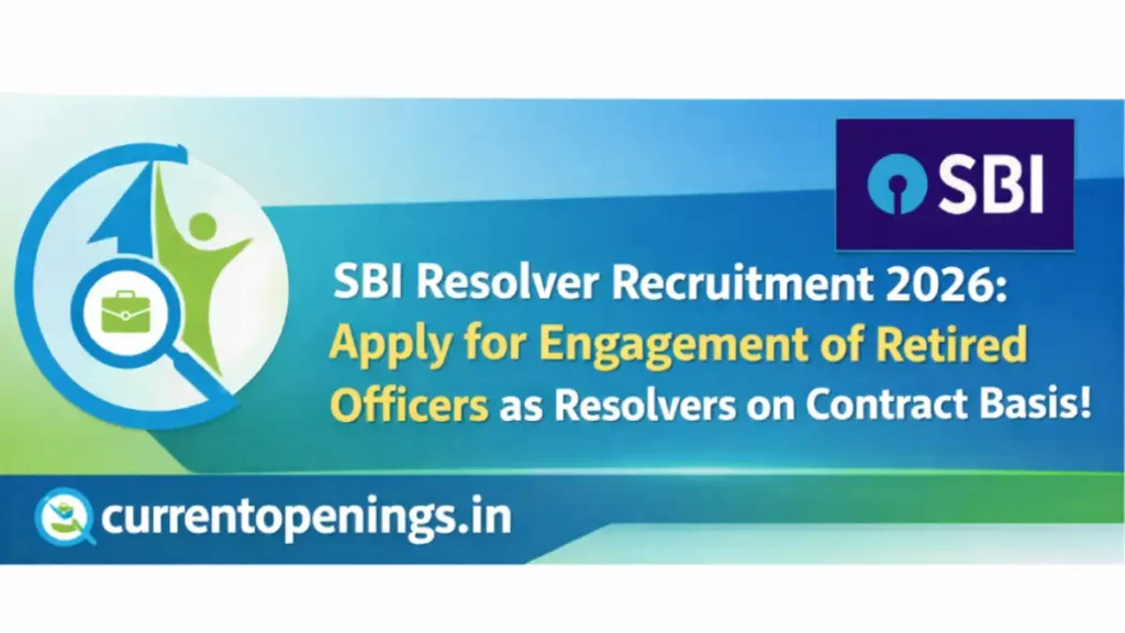 SBI Resolver Recruitment 2026 banner for retired officers apply online 105 vacancies