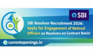 SBI Resolver Recruitment 2026 banner for retired officers apply online 105 vacancies
