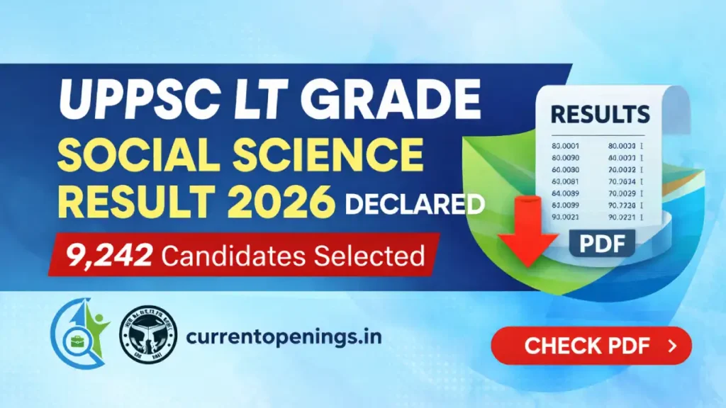 UPPSC LT Grade Social Science Result 2026 declared 9242 candidates selected check PDF