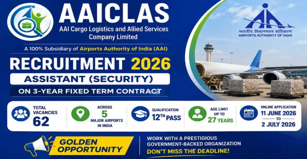 AAICLAS Recruitment 2026 – Apply Online for 62 Assistant Security Posts