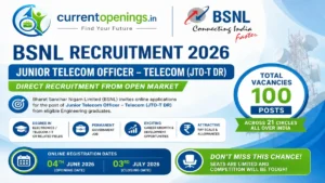 BSNL JTO Recruitment 2026 – Apply Online for 100 Junior Telecom Officer Posts
