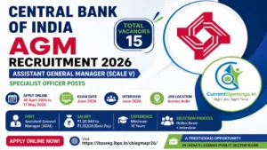 Central Bank of India AGM Recruitment 2026 Notification